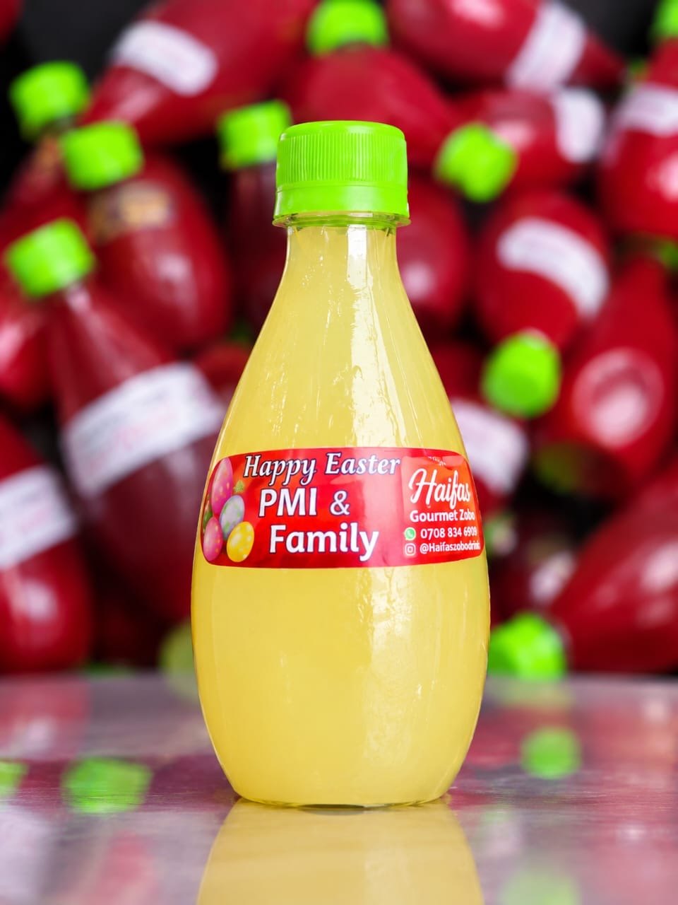 Ginger Drink with an Easter sticker
