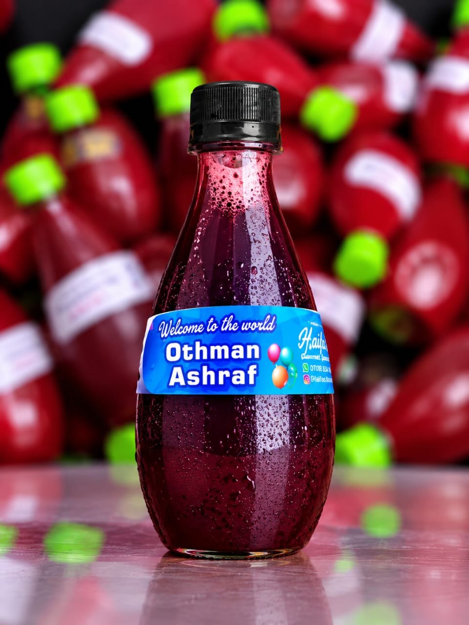 Guava Zobo with a welcome-to-the-world sticker